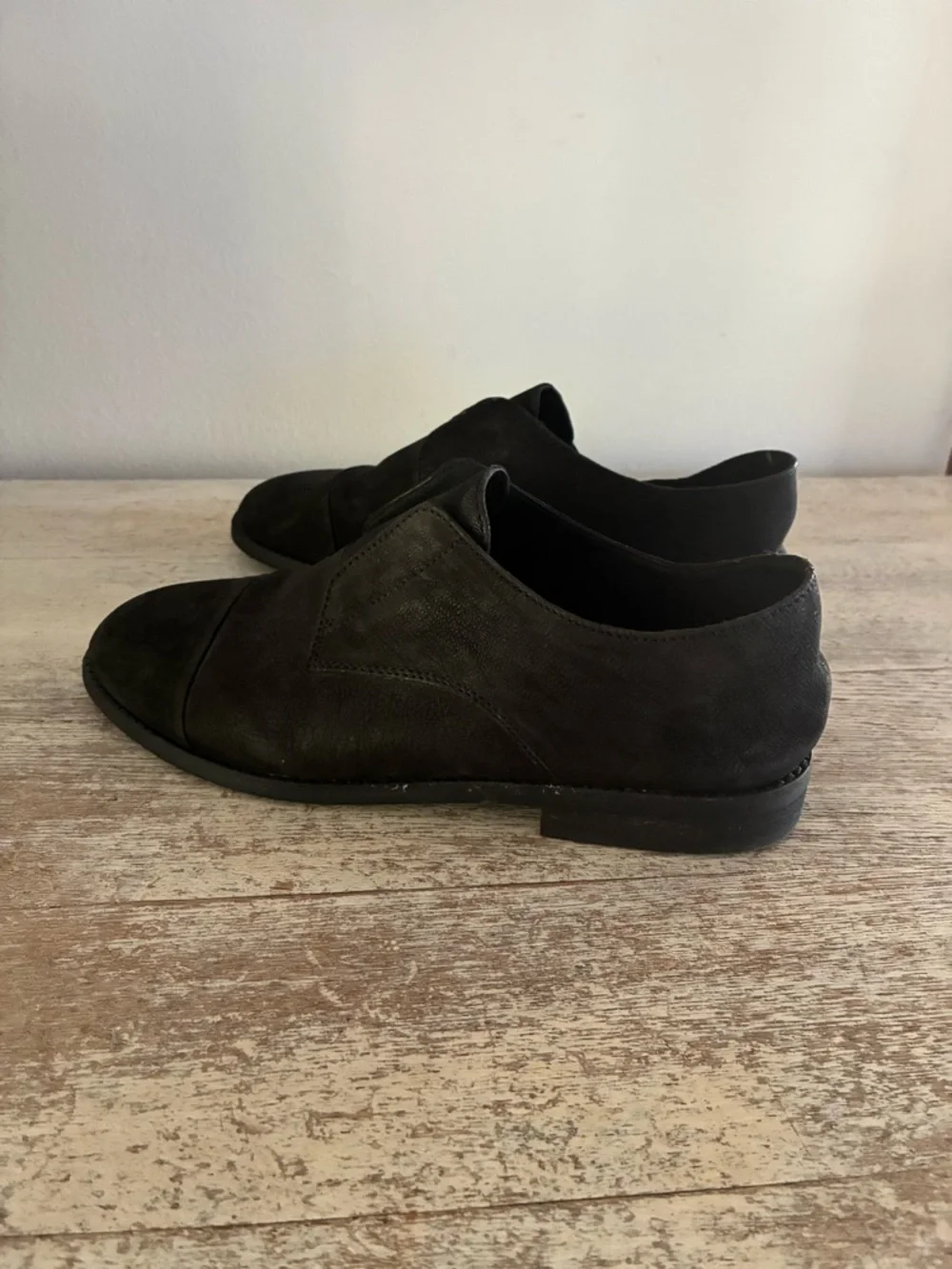 Eileen Fisher Frida Tumbled Nubuck Derby Slip On Shoes Size 7